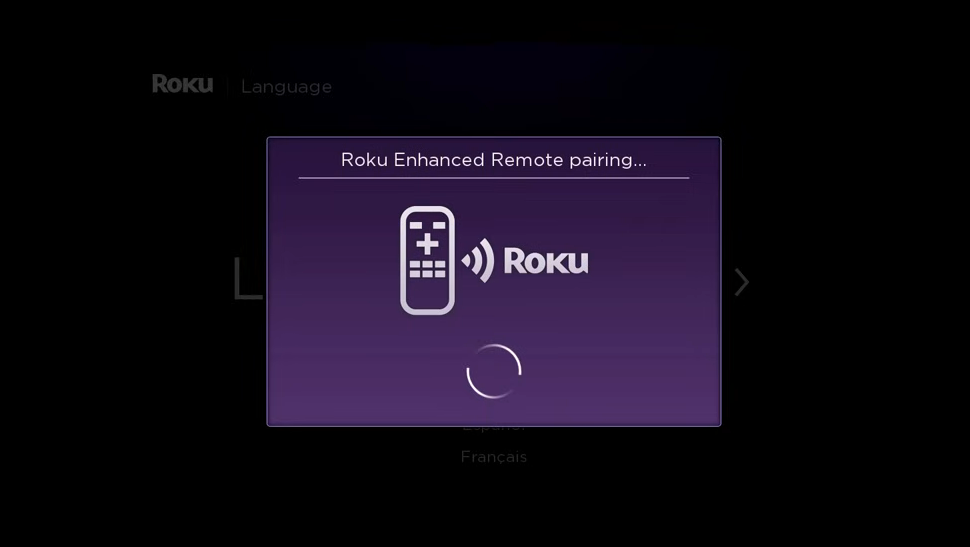 Pair Roku remote in progress